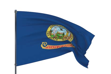 Bandera Del Estado De Idaho Ilustración 3d Aislado En Blanco