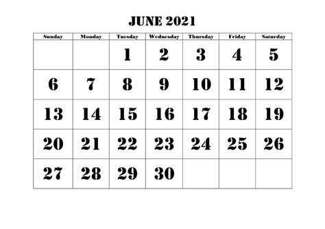 Printable June 2021 Calendar With Holidays Printable Calendar