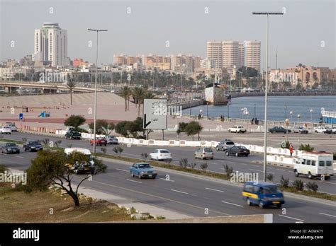 Tripoli Libya Skyline Corniche Road Tripoli Harbor Harbour Fateh
