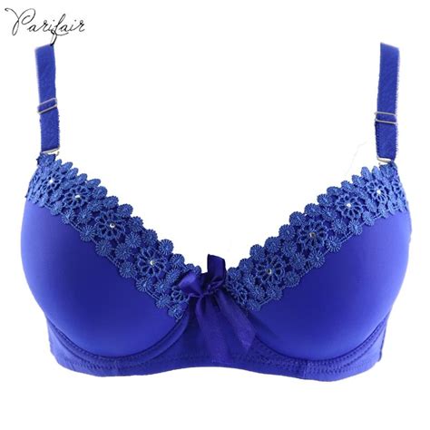 bras parifairy sexy thick padded push up bra mold cup a b c bling crystal rhinestone floral lace