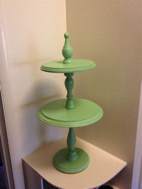 Tiered Display Made From Clearance Clock Bases And Candlesticks Found