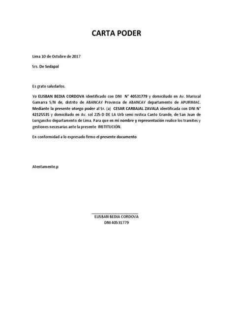 Carta Poder Simple Modelo Sencillo Para Elaborar Este Formato Vrogue