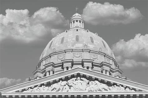 Missouri State Capitol Building In Black And White Photograph By Eldon