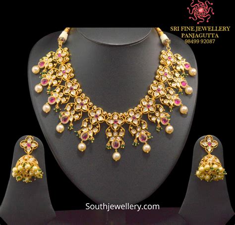 One Gram Gold Kundan Necklace Designs Indian Jewellery Designs