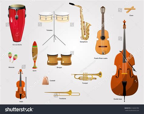 Typical Instruments Salsa Music Salsa Music Stock Vector 418265782