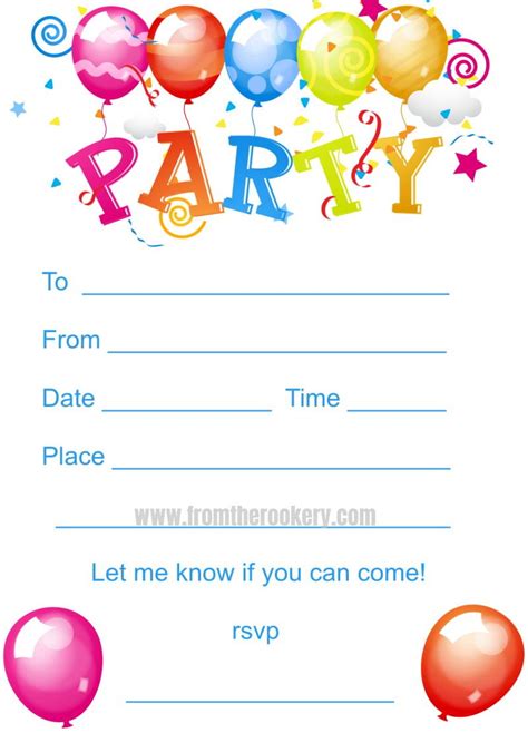 Kids Birthday Party Invites Free Birthday Invitation Templates