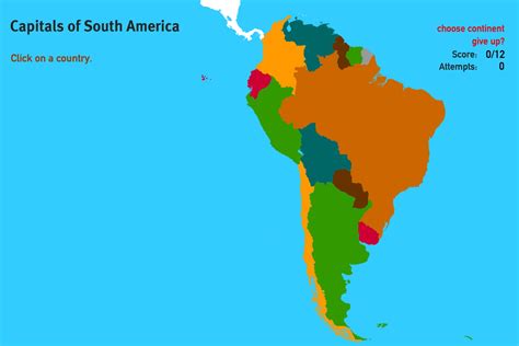 Interactive Map Of South America Capitals Of South America World