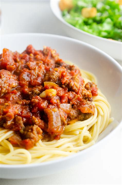 Spaghetti And Meat Sauce Recipe Life S Ambrosia
