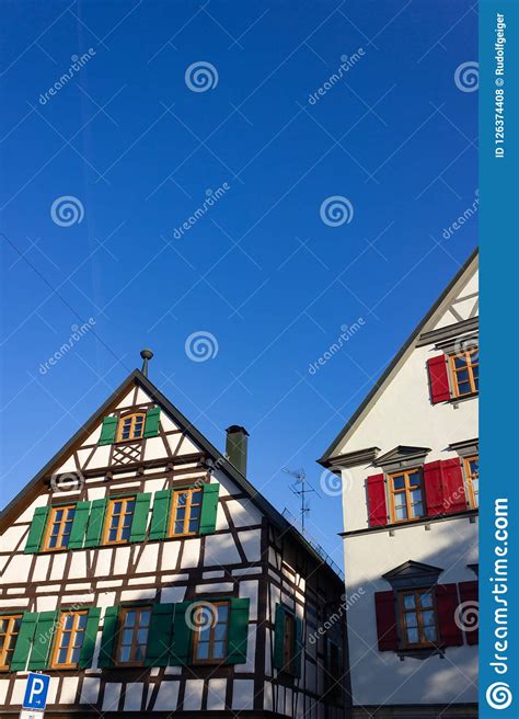Framework Facade With Window Shutters Stock Photo Image Of