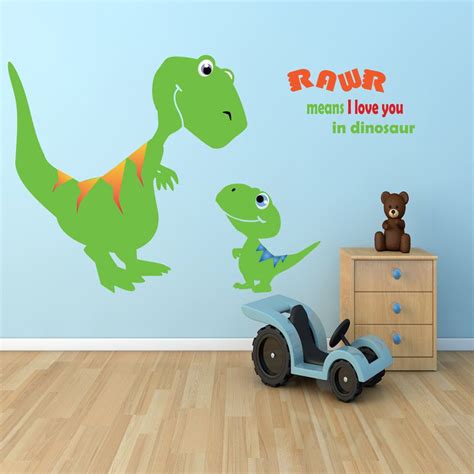 Wall decals for kids can bring a pop of colour, be educational, inspiring, or bring the design of the room together. Children Dinosaur Wall Decal, Boys Room, Dino, T Rex ...