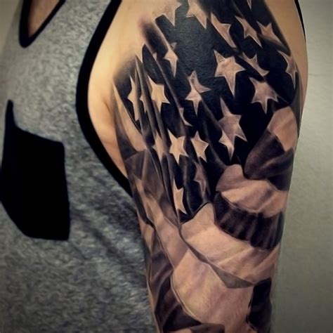 Full sleeve american flag tattoo ideas. Black Half Sleeve American Flag Tattoo - Best Tattoo Ideas