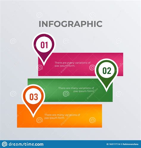 Pins Infographic Template Design Business Concept Infograph With 3
