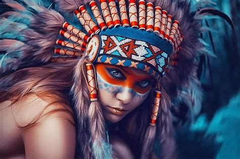 Native American Babe Girl Model Woman Head Dress Hd Wallpaper Peakpx