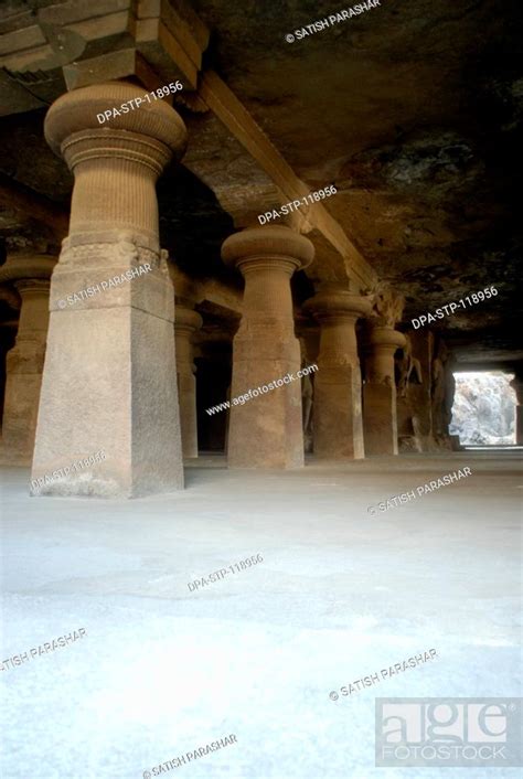 Pillars Of Elephanta Caves Maharashtra India Stock Photo Picture