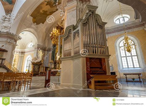 The Organ Inside Gustaf Vasa Church Stockholm Sweden Stock Photo