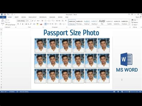 How To Create Passport Size Photo In Microsoft Word Passport Size
