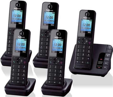 Panasonic Kx Tgh225 Cordless Phone Five Handsets With Answer Machine