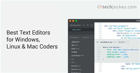 Best Text Editors For Windows Linux Mac Coders In