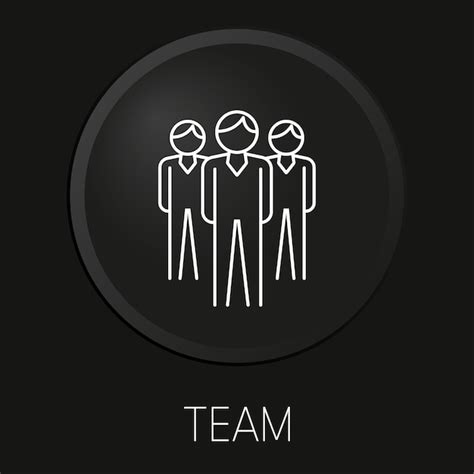 Premium Vector Team Minimal Vector Line Icon On 3d Button Isolated On