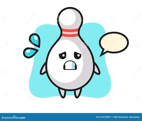 Bowling Pin Mascot Character With Afraid Gesture Stock Vector