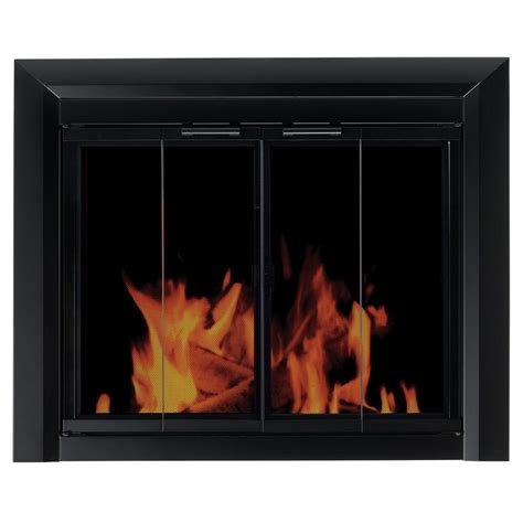 Pleasant Hearth Clairmont Large Glass Fireplace Doors Cm 3012 The Home Depot