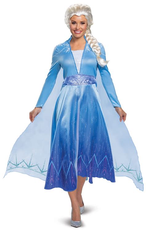 Disney Frozen Ii Elsa Deluxe Adult Womens Costume Blue Dress Licensed