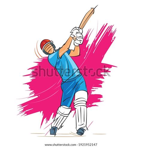 Cricket Player Playing Cricket Vector Illustration Stock Vector