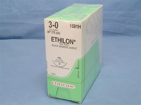 Ethicon 1691h Ethilon Suture 3 0 30 Psl Reverse Cutting Needle Da