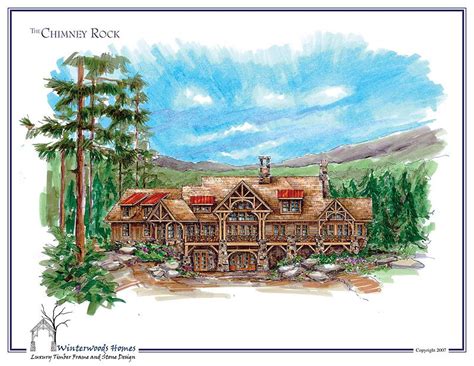 All include stove, refrigerator, microwave, coffee pot, toaster, pots, and pans, as well as complete table service. The Chimney Rock Large Log Cabin Plan - Winterwoods Homes ...