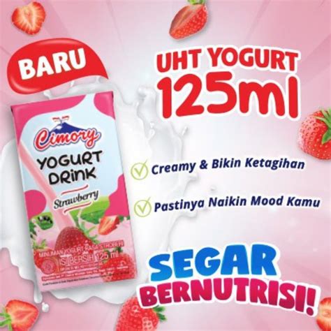 Jual Cimory Yogurt Drink 125ml Rasa Strawberry Kotak Shopee Indonesia