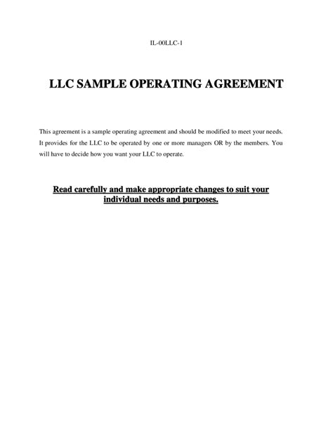 Series limited liability company agreement. Llc Operating Agreement Template - Edit, Fill, Sign Online ...