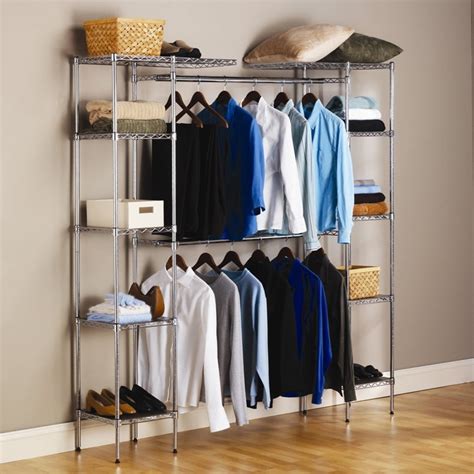 Kepooman Wire Garment Rack Heavy Duty Clothes Organizer System For