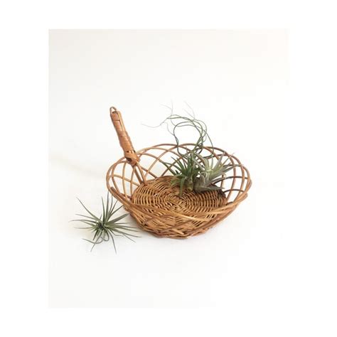Perfect for styling or for serving! Vintage Round Woven Rattan Tray With Handle | Chairish