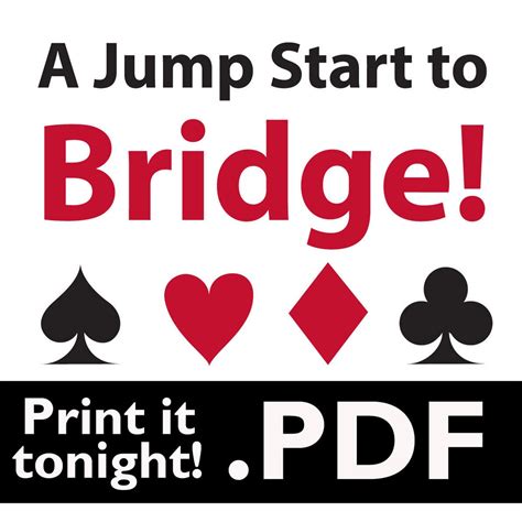 Bridge Card Game Play Instructions Pdf To Print At Home Etsy
