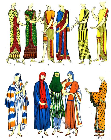 Assyrien Mesopotamien KLEIDER MÄNTEL UND SCHALS Orange Gown Yellow