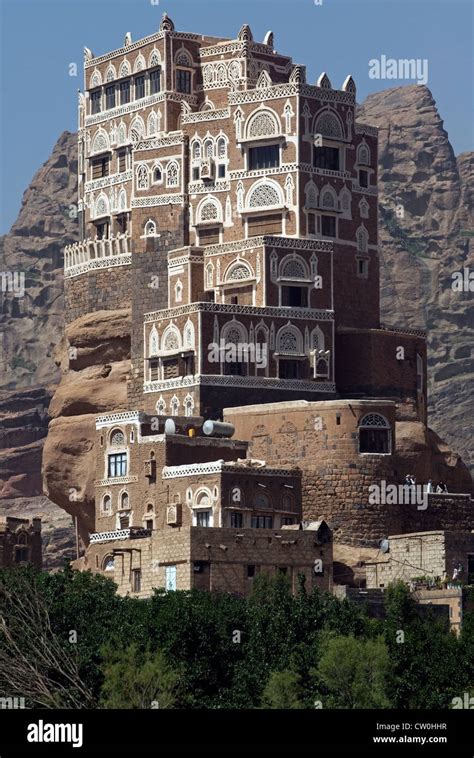 Dar Al Hajar Rock Palast Im Wadi Dhahr Jemen West Asien Arabische
