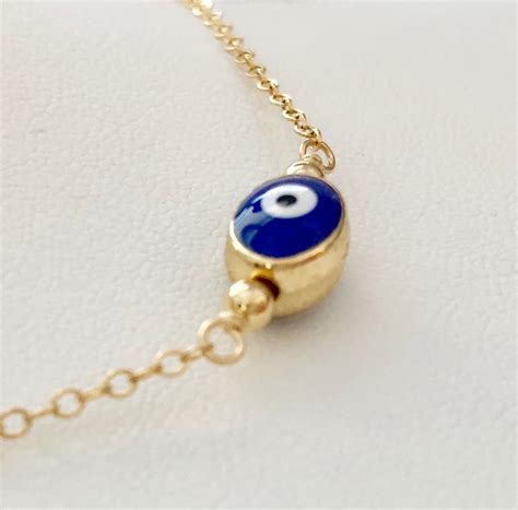 Amazon Com Evil Eye Necklace Blue Evil Eye Protection Charm Gold