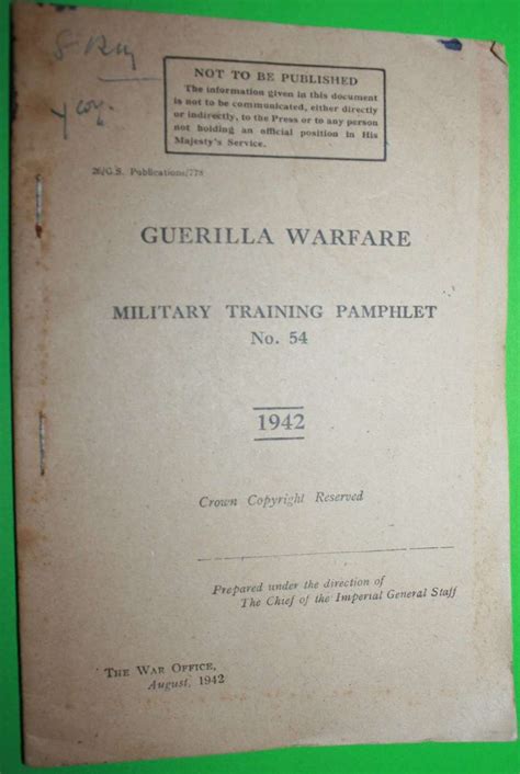 Military Training Pamphlet No 54 Guerilla Warfare In Ephemera