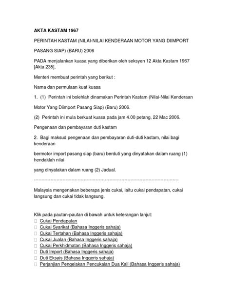 Www pta kendari go id surat undangan pengambilan sumpah. AKTA KASTAM 1967