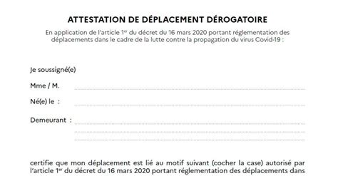 Vous devez l'avoir sur vous en cas de. Confinement : Une attestation de déplacement numérique ...