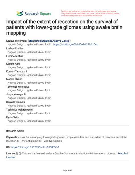 Pdf Impact Of The Extent Of Resection On The Survival Of Patients