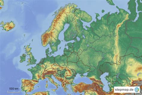 StepMap Europa Relief Landkarte für Europa