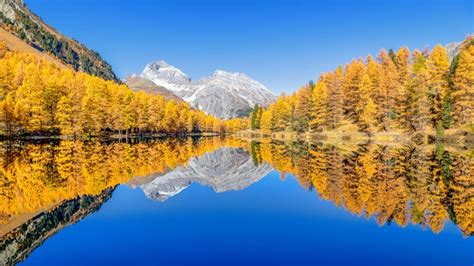 Mountain Lake Wallpaper 4k Reflection Blue Water Landscape Scenery