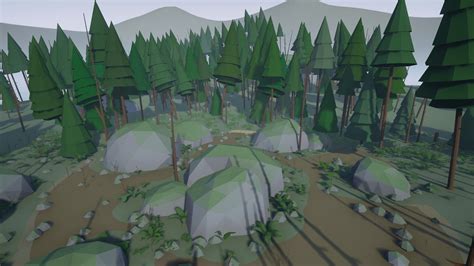Stylized Low Poly Pine Forest In Environments Ue Marketplace