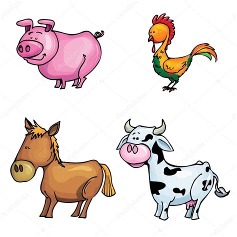 Cartoon Set Of Farm Animals — Stock Vector © Antonbrand 8055084