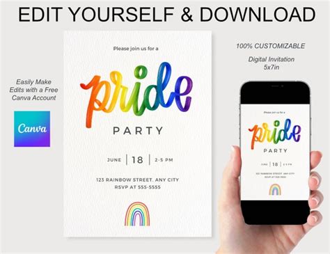 pride party invitation lbgtq card asexual pride gay party etsy