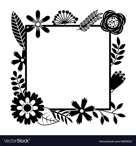 Frame From Wild Flowers Greeting Card Template Vector Image