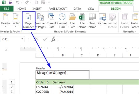 Excel Insert Page Numbers On Worksheets
