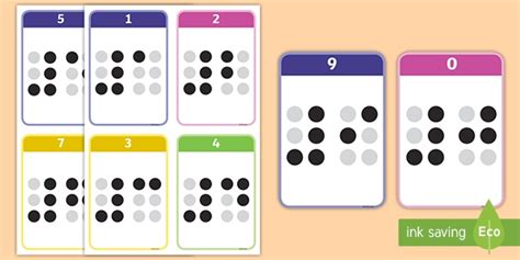 Free Braille Number Flashcards Teacher Made