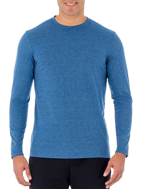 Athletic Works Mens Performance Activewear Long Sleeve Breathable Crew Neck Tee Shirt